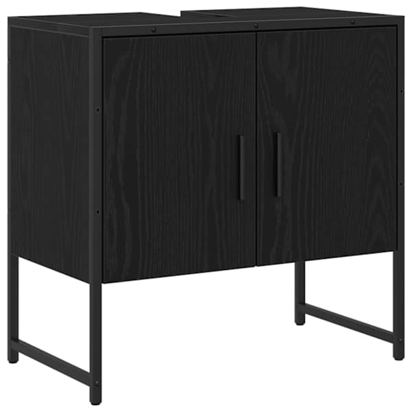 Vannitoa kraanikausi kapp Must tamm 60 × 30 × 60 cm Tehispuit