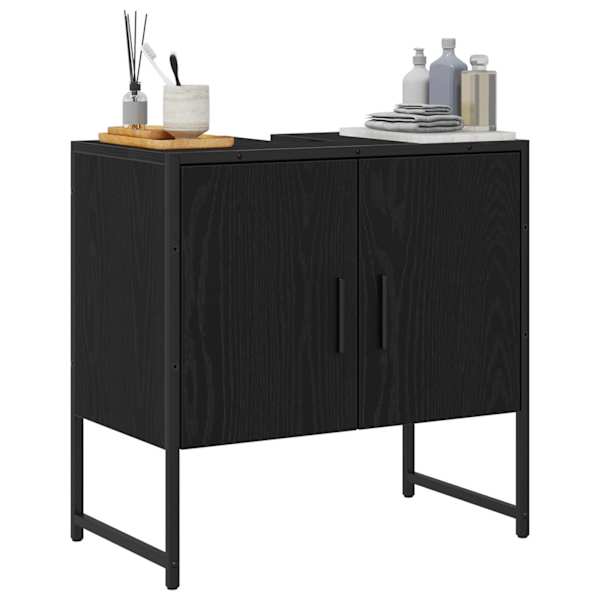 Vannitoa kraanikausi kapp Must tamm 60 × 30 × 60 cm Tehispuit
