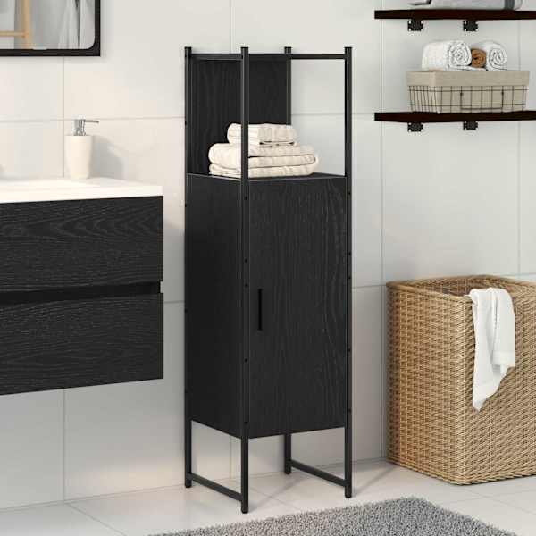 Vannitoa mööbleset Must tamm 33 × 33 × 120,5 cm Tehispuit
