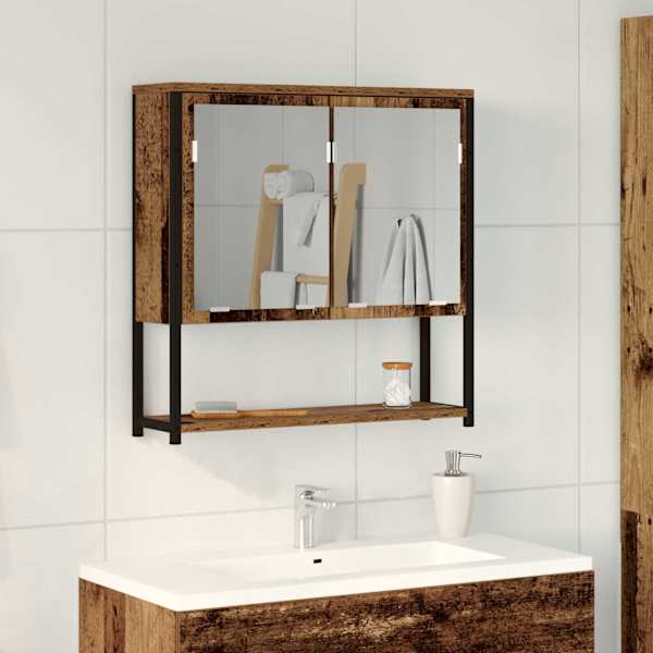 Peeglikapp Vana puit 60 × 16 × 60 cm Tehispuit