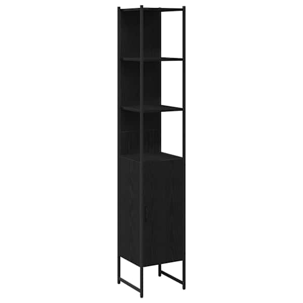 Vannitoa kapp Must tamm 33 × 33 × 185,5 cm Tehispuit