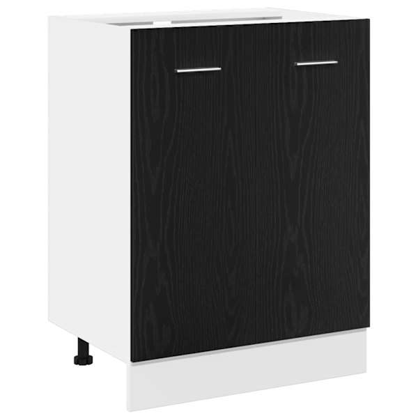 Alumine kapp Must tamm 60 × 46 × 81,5 cm Töödeldud puit