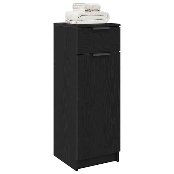 Vannitoa kapp sahtliga Must tamm 32 × 34 × 90 cm Tehispuit