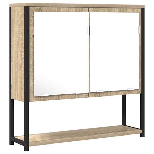 Vannitoa peegel riiuliga ladustamisega Beež 60 × 16 × 60 cm