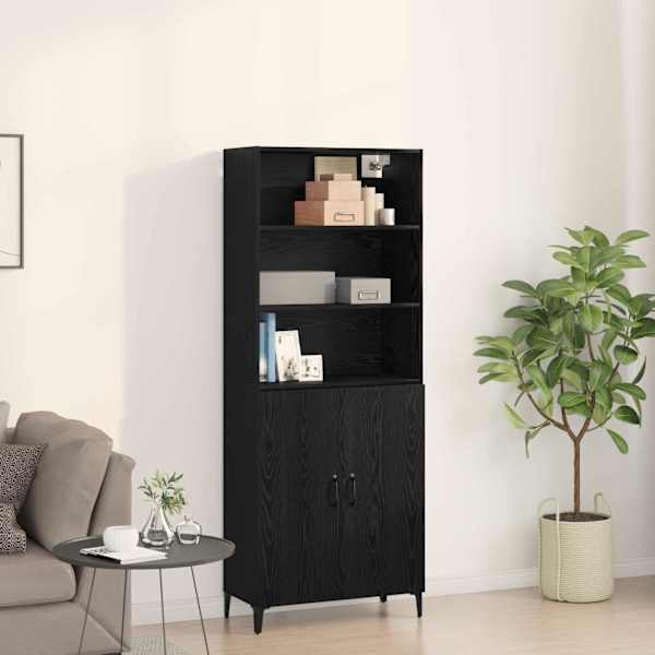 Kõrge hoiukapp Must tamm 69,5 × 32,5 × 180 cm Tehispuit