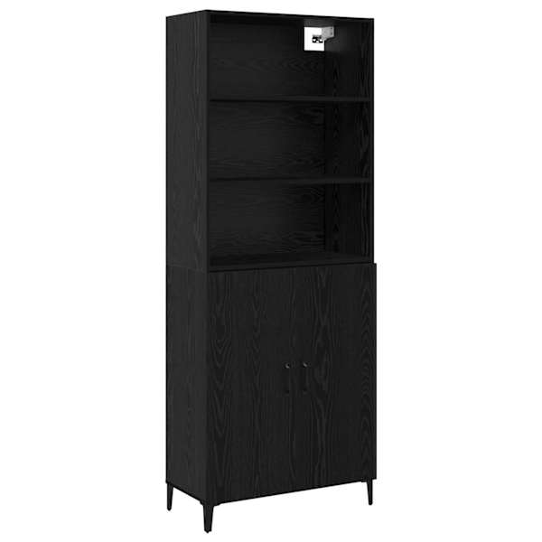 Kõrge hoiukapp Must tamm 69,5 × 32,5 × 180 cm Tehispuit