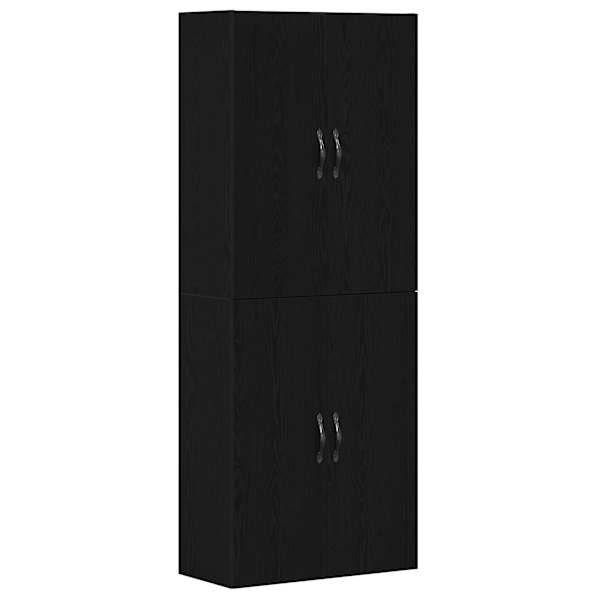 Seinale kinnitatav kapp 2 tk Must tamm 69,5 × 34 × 90 cm