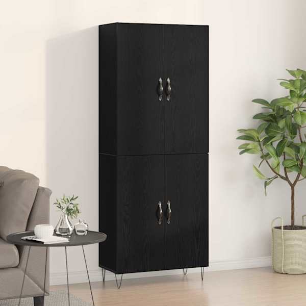 Kõrgushein 2 tk Must tamm 69,5 × 34 × 180 cm Tehispuit