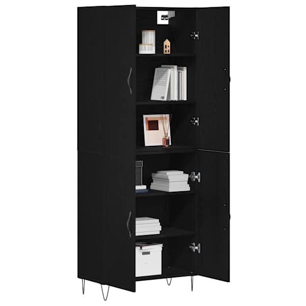 Kõrgushein 2 tk Must tamm 69,5 × 34 × 180 cm Tehispuit