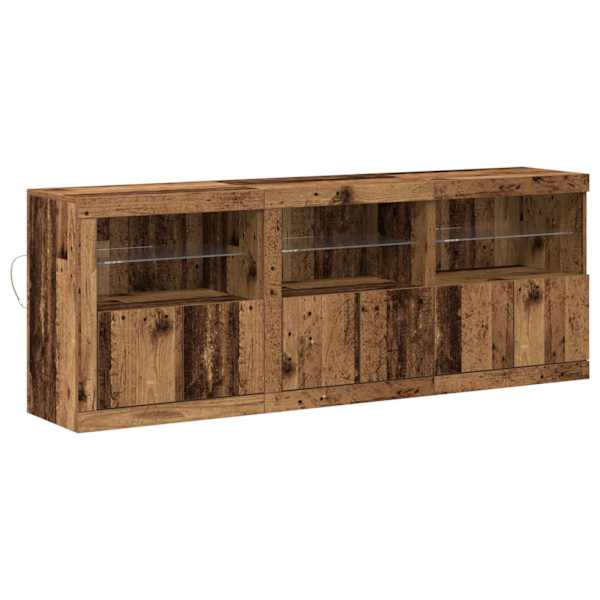 LED Kummuti Vana puit 181 × 37 × 67 cm Tehispuit