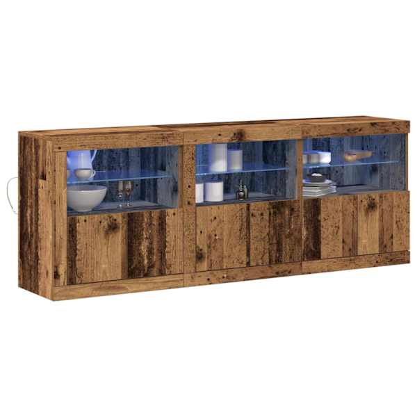 LED Kummuti Vana puit 181 × 37 × 67 cm Tehispuit