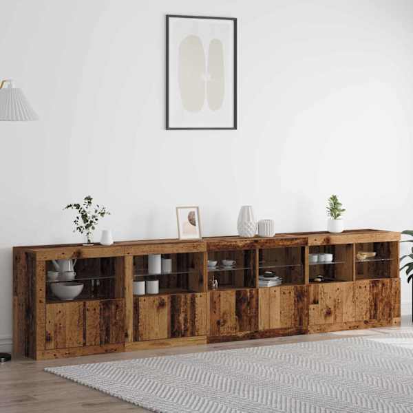 LED Kummuti Vana puit 283 × 37 × 67 cm Tehispuit