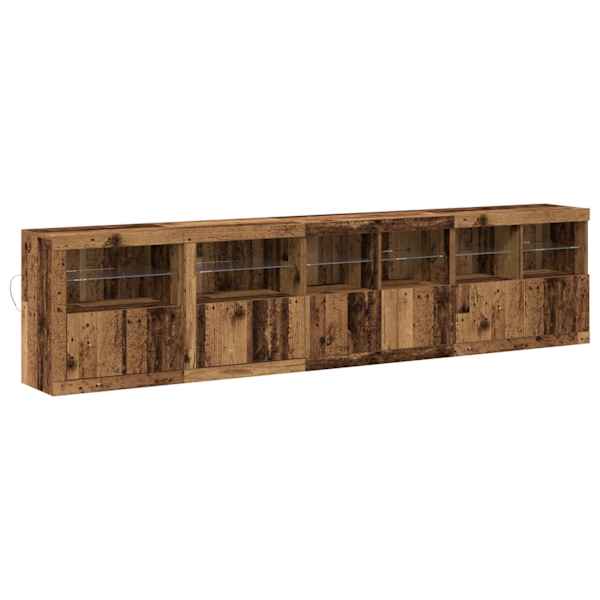 LED Kummuti Vana puit 283 × 37 × 67 cm Tehispuit