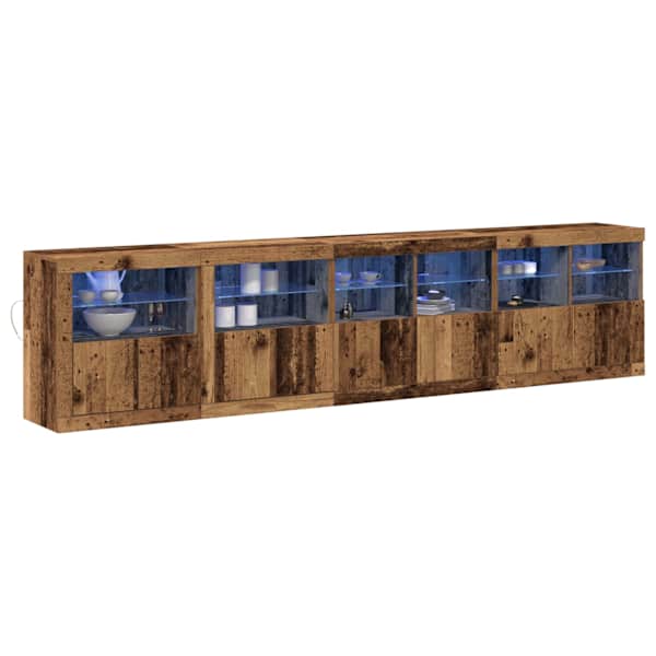 LED Kummuti Vana puit 283 × 37 × 67 cm Tehispuit