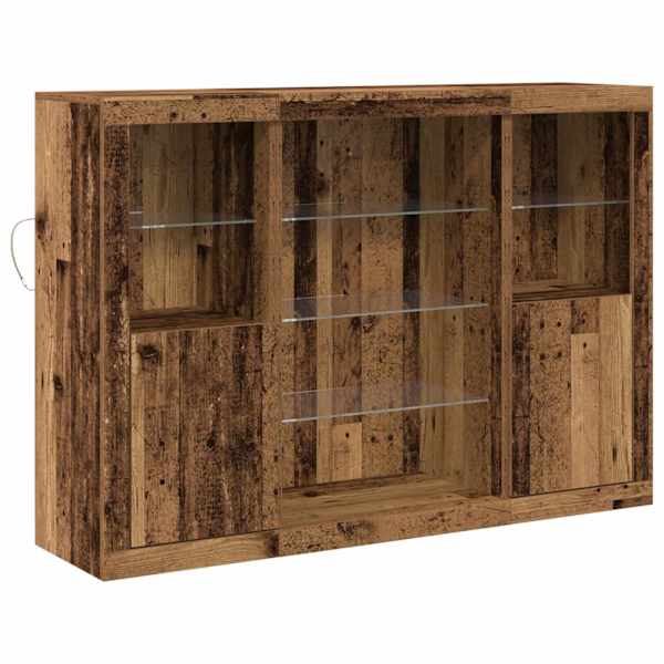 LED Kummuti Vana puit 142,5 × 37 × 100 cm Tehispuit