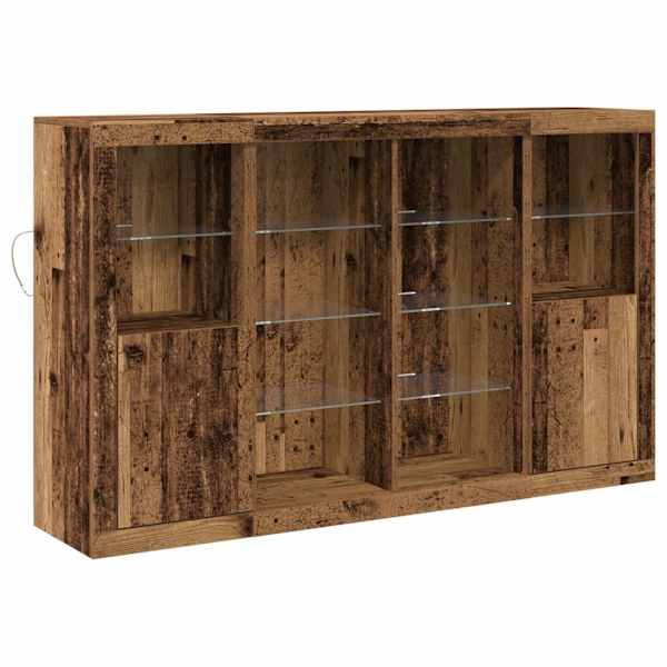 LED Kummuti Vana puit 163 × 37 × 100 cm Tehispuit
