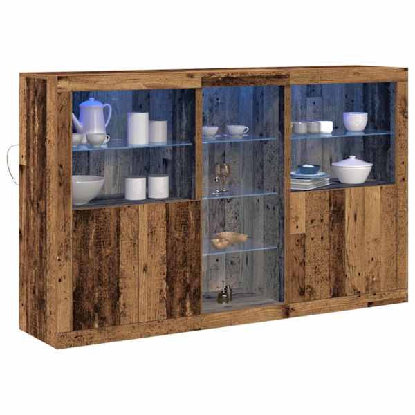 LED Kummuti Vana puit 162 × 37 × 100 cm Tehispuit