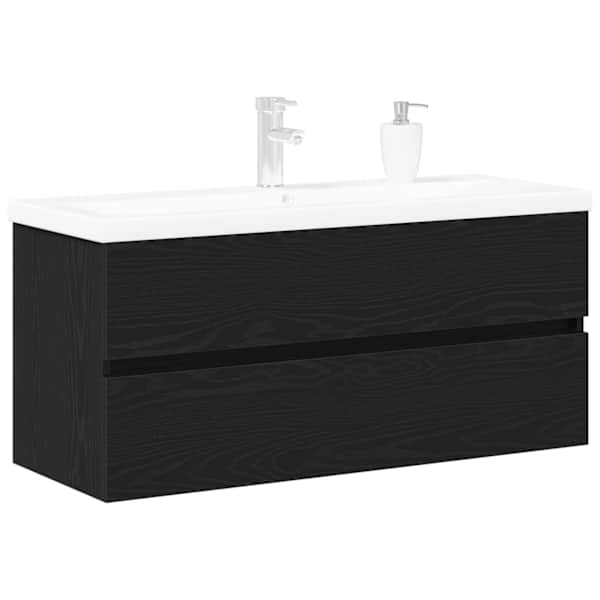 Vannitoa kraanikausi kapp Must tamm 100 × 39 × 62 cm Tehispuit