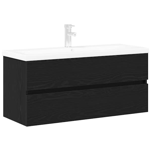Vannitoa kraanikausi kapp Must tamm 90 × 39 × 62 cm Tehispuit