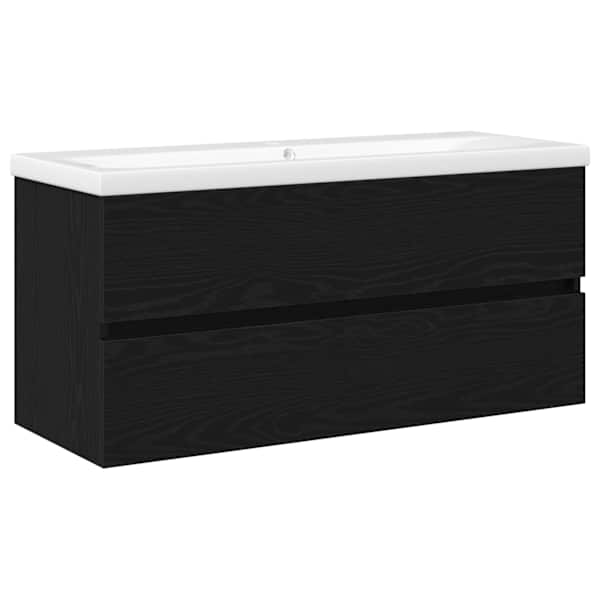 Vannitoa kraanikausi kapp Must tamm 100 × 39 × 62 cm Tehispuit