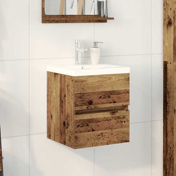 Vannitoa kraanikausi kapp Must tamm 80 × 39 × 62 cm Tehispuit