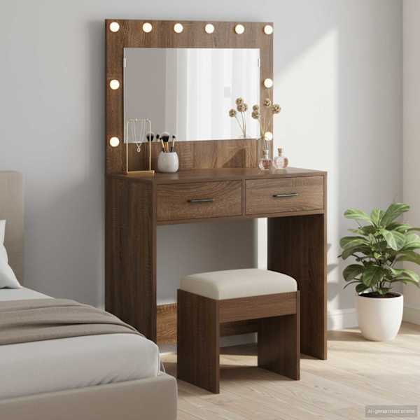 Riietumislaud Pruun tamme 78,5 × 41 × 135 cm Tehispuit