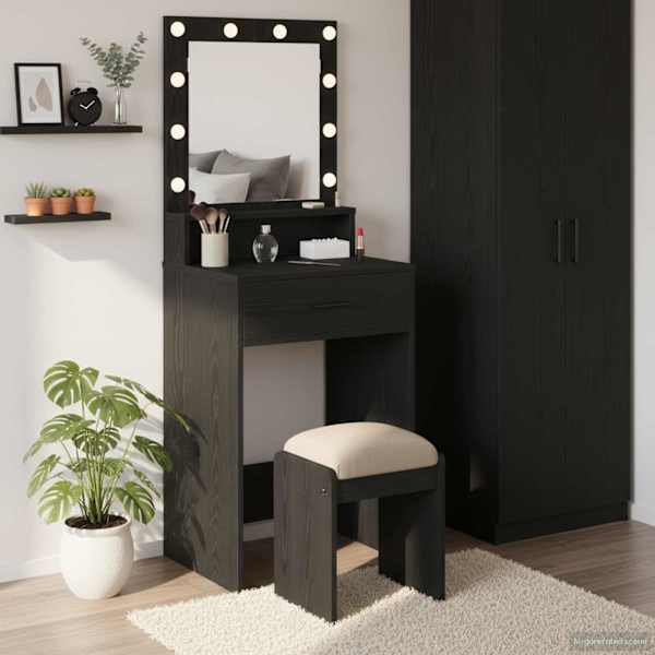 Riietumislaud Must tamm 50 × 41 × 135 cm Tehispuit