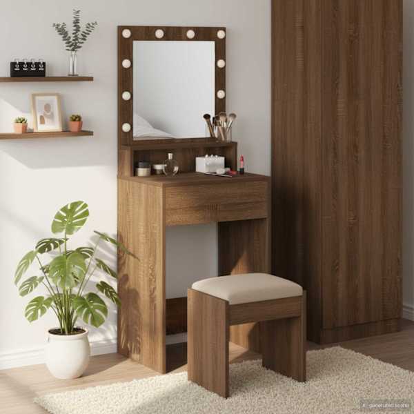 Riietumislaud Pruun tamme 50 × 41 × 135 cm Tehispuit