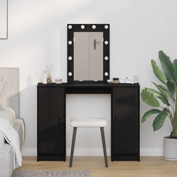 Riietumislaud Must 102 × 33 × 135 cm Tehispuit