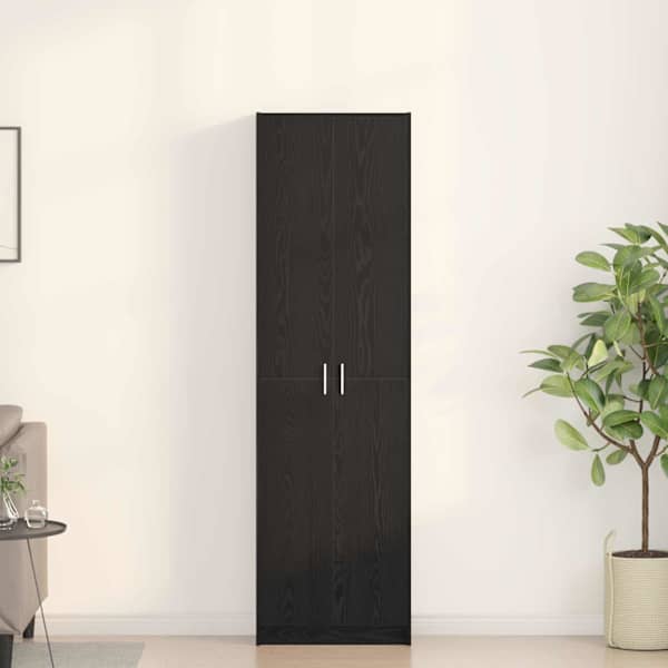 Garderoobikapp Must tamm 55 × 25 × 189 cm Tehispuit