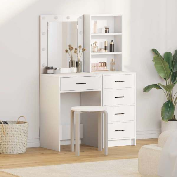 Riietumislaud 2 tk Valge 50 × 41 × 135 cm Tehispuit