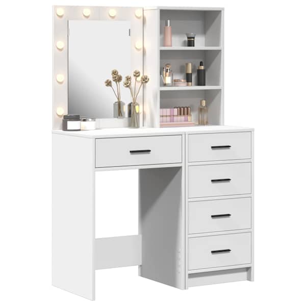 Riietumislaud 2 tk Valge 50 × 41 × 135 cm Tehispuit