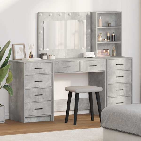 Riietumislaud 3 tk Betoonhall 78,5 × 41 × 135 cm Tehispuit