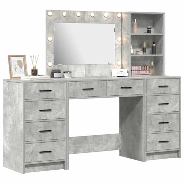 Riietumislaud 3 tk Betoonhall 78,5 × 41 × 135 cm Tehispuit