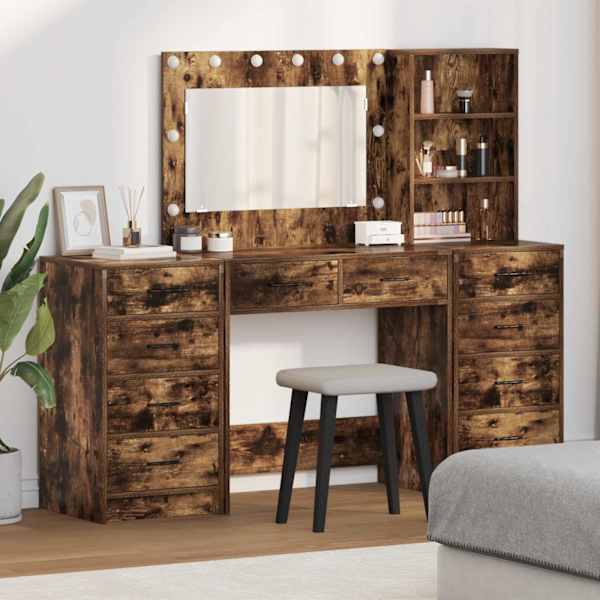 Riietumislaud 3 tk Suitsetatud tamm 78,5 × 41 × 135 cm