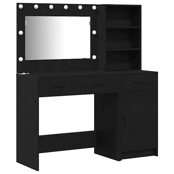 Riietumislaud 2 tk Must 78,5 × 41 × 135 cm Tehispuit