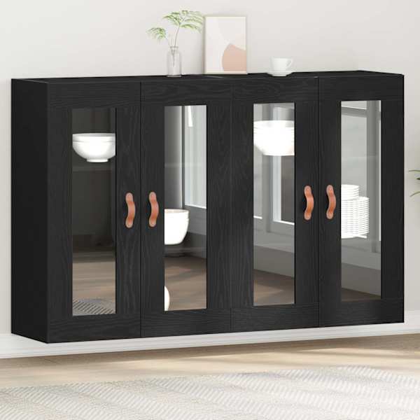 Seinakapid 2 tk Must tamm 69,5 × 34 × 90 cm Tehispuit