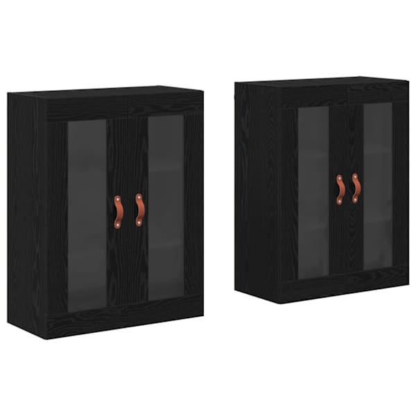 Seinakapid 2 tk Must tamm 69,5 × 34 × 90 cm Tehispuit