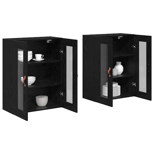 Seinakapid 2 tk Must tamm 69,5 × 34 × 90 cm Tehispuit