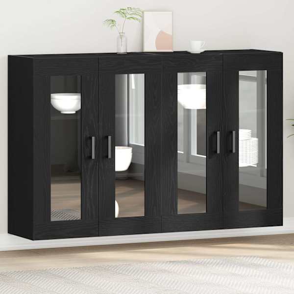 Seinakapid 2 tk Must tamm 69,5 × 34 × 90 cm Tehispuit