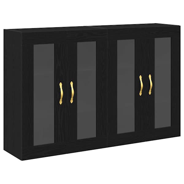 Seinakapid 2 tk Must tamm 69,5 × 34 × 90 cm Tehispuit