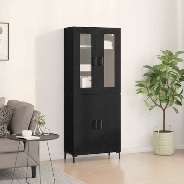 Kõrgushein 2 tk Must tamm 69,5 × 34 × 180 cm Tehispuit