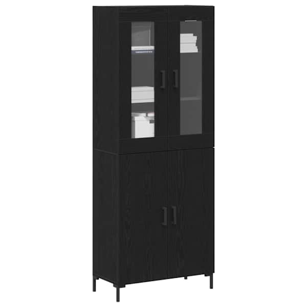 Kõrgushein 2 tk Must tamm 69,5 × 34 × 180 cm Tehispuit