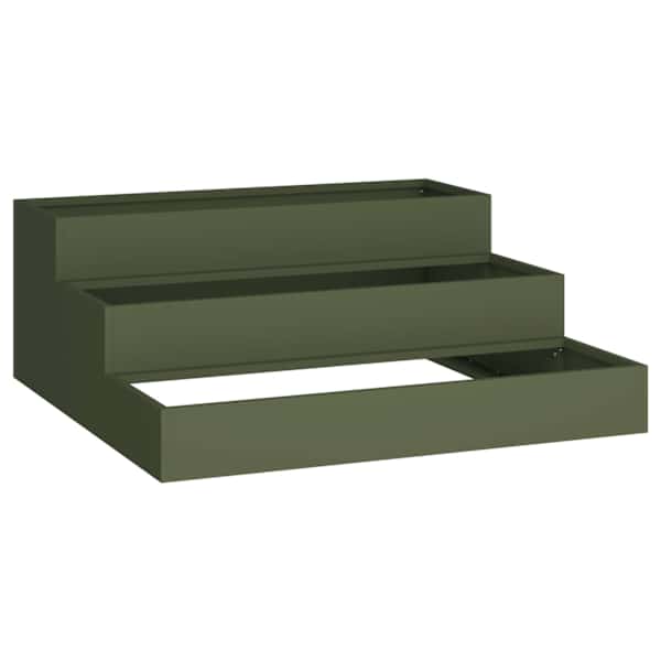 Taimekast 90 × 90 × 35 cm, teras – oliiviroheline
