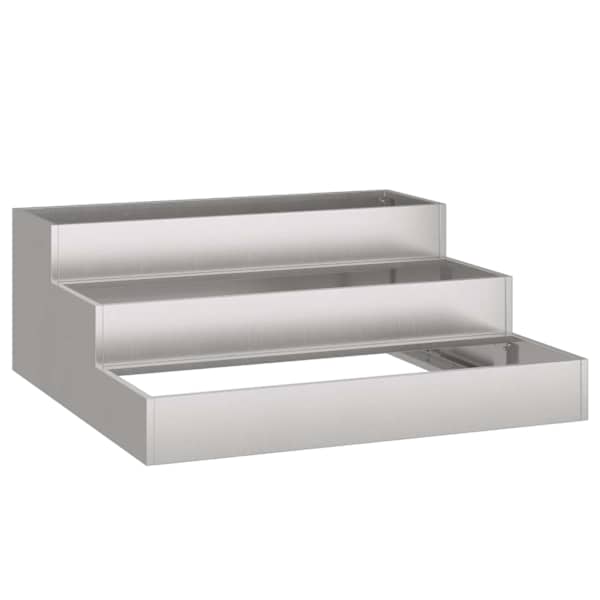 Taimekast 90 × 90 × 35 cm, roostevaba teras – hõbedane