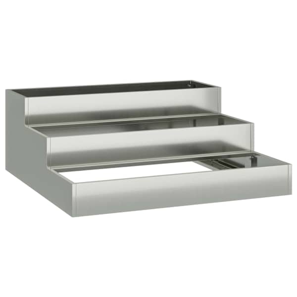 Taimekast 90 × 90 × 35 cm, tsingitud teras – hõbedane
