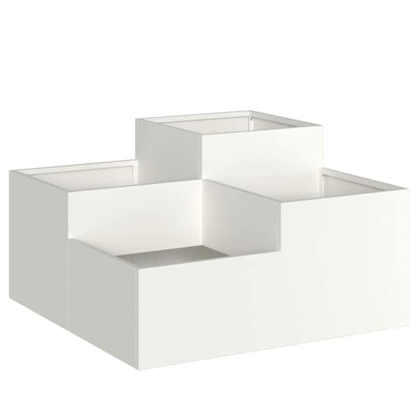 Taimekast 80 × 80 × 48 cm, teras – valge
