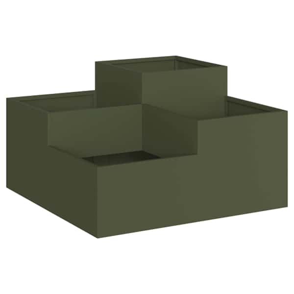 Taimekast 80 × 80 × 48 cm, teras – oliiviroheline