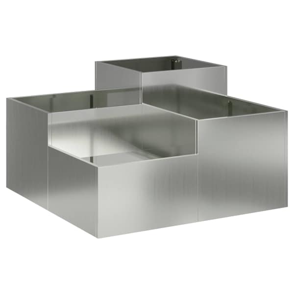 Taimekast 80 × 80 × 48 cm, tsingitud teras – hõbedane