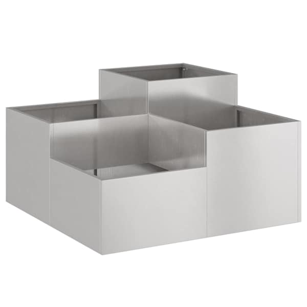 Taimekast 100 × 100 × 48 cm, roostevaba teras – hõbedane